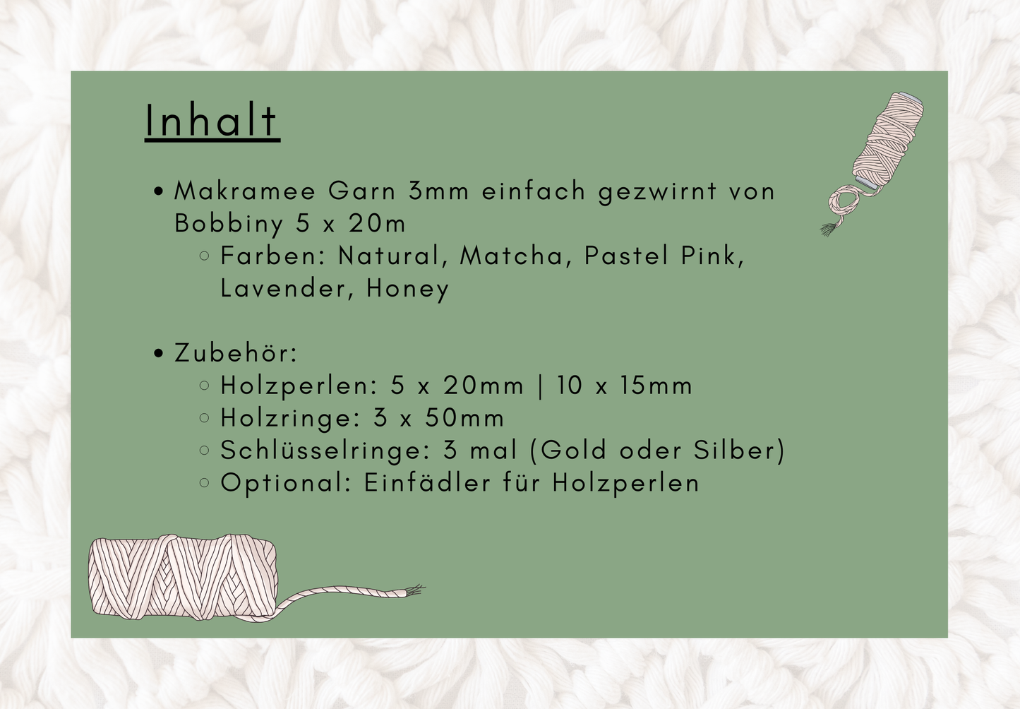 Makramee Starter Set Pastell inkl. Zubehör