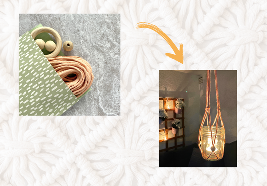 Mini Makramee DIY Set: Teelichthalter hängend