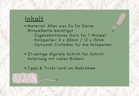 DIY Set Makramee Wimpelkette zweifarbig