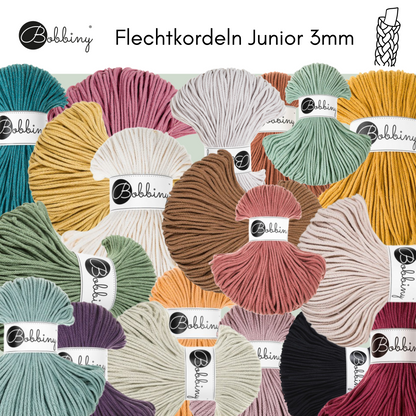 Makramee Garn Bobbiny Junior 3mm Flechtkordeln