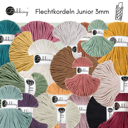 Makramee Garn Bobbiny Junior 3mm Flechtkordeln